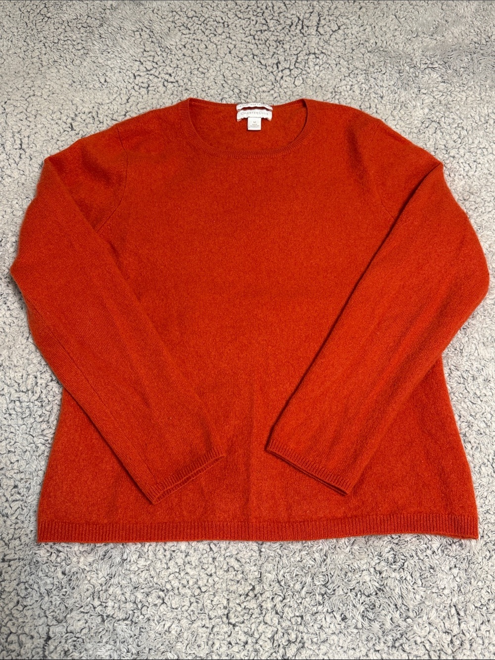 Charter Club Crewneck Cashmere Sweater in Burnt Orange
